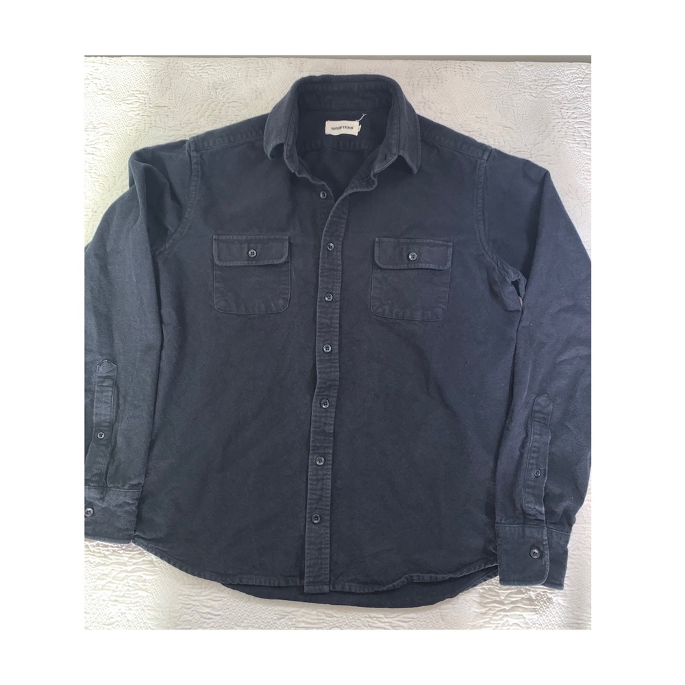 Taylor Stitch Yosemite Chamois Shirt Mens 40 Medium Black Heavyweight Flannel - Picture 2 of 8